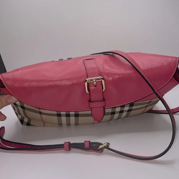 Burberry Horseferry Check Small Crossbody Bag Pink/Beige - Picture 4 of 16